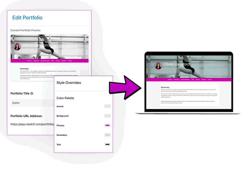 Edit portfolio elements
