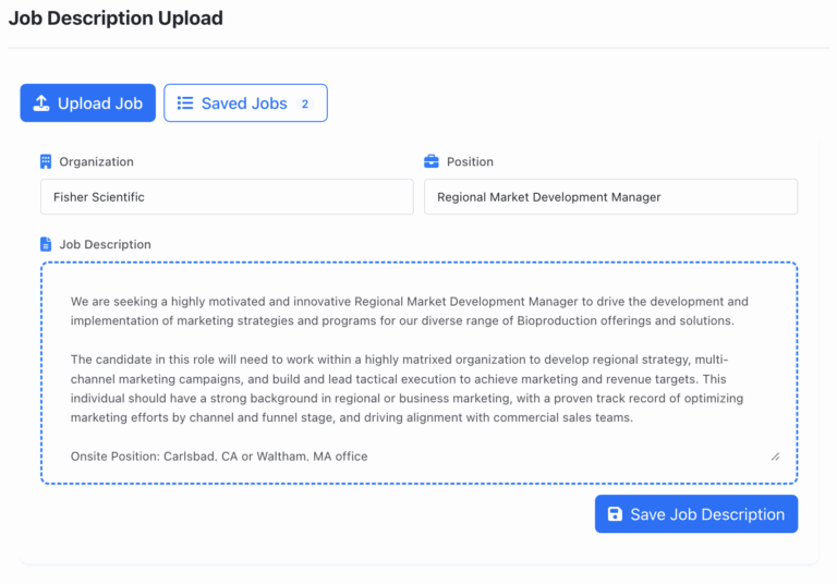 Job description paste example