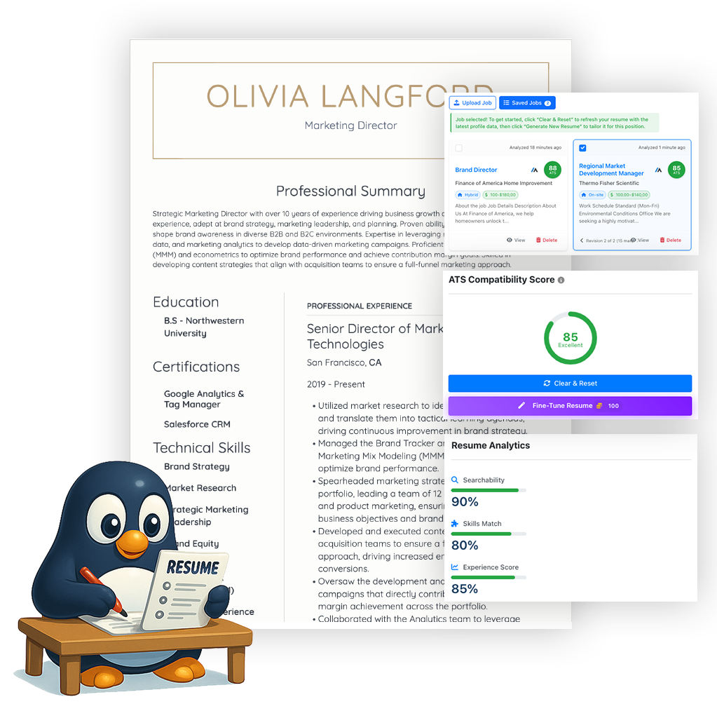AI Resume Writer tailoring preview