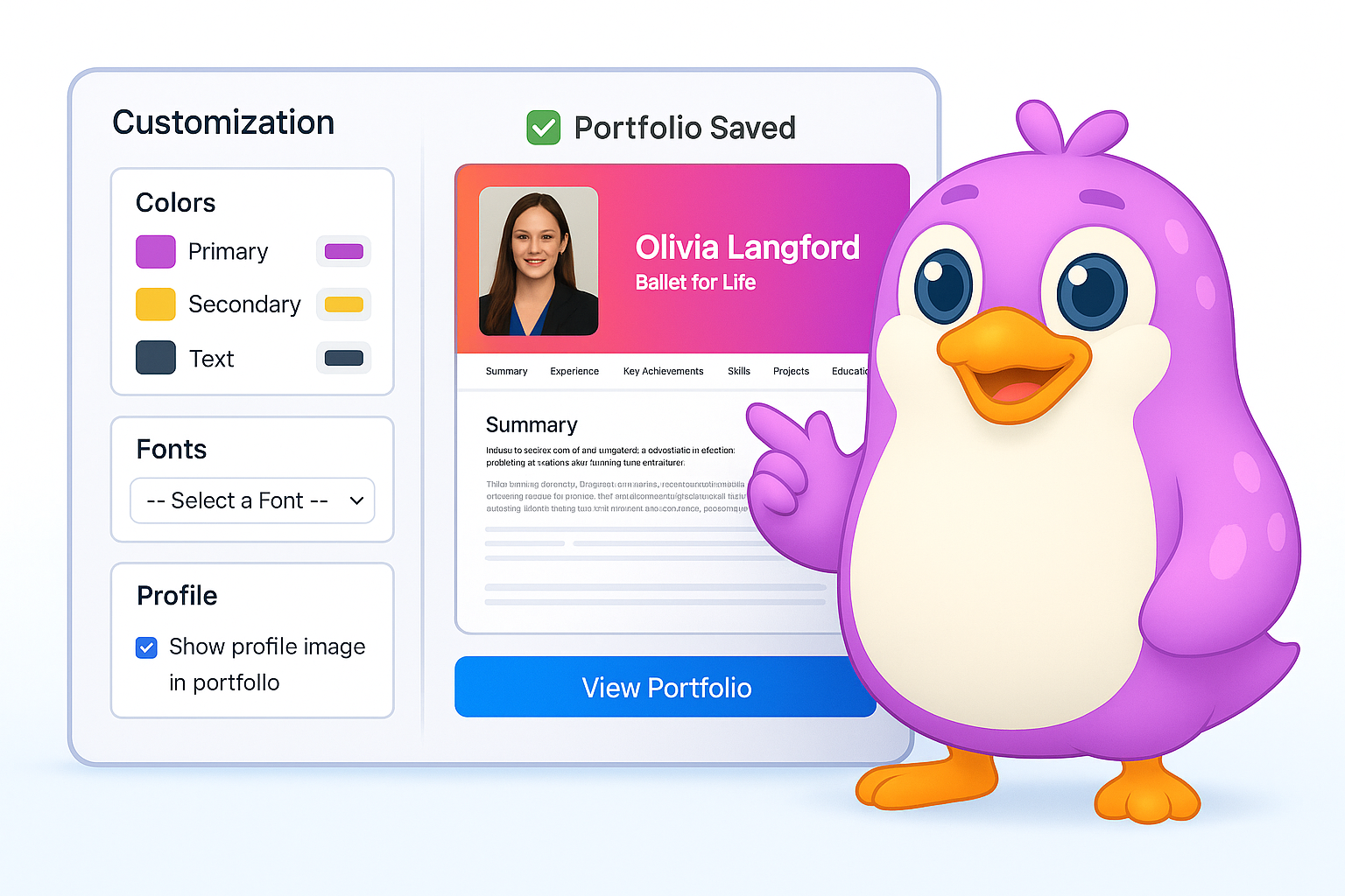 Edit fonts, colors, sections—without code