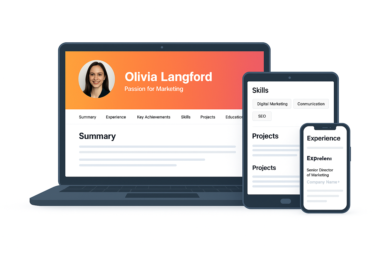 Responsive portfolio layouts across devices